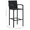 thumbnail image 3 of vidaXL Bar Stools 2 pcs Black Poly Rattan 3452, 3 of 8