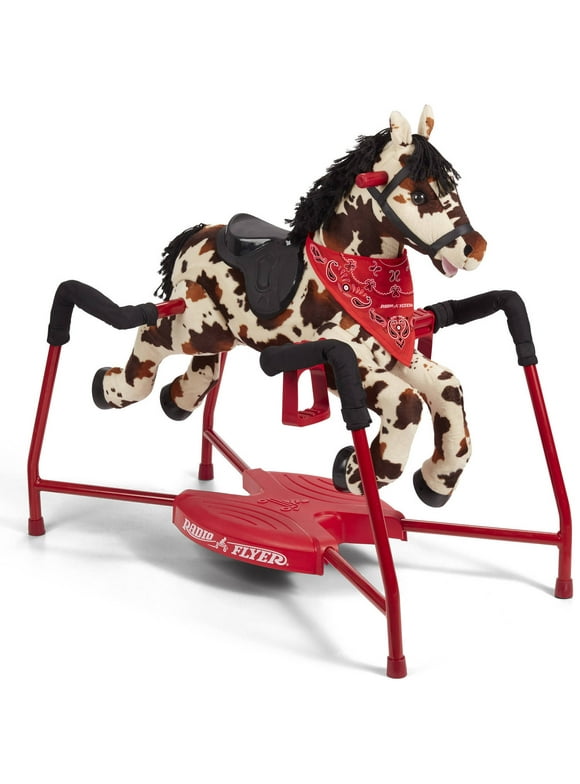 Radio Flyer, Freckles Interactive Spring Horse, Ride-on for Boys and Girls, for Kids 2 - 6 years old