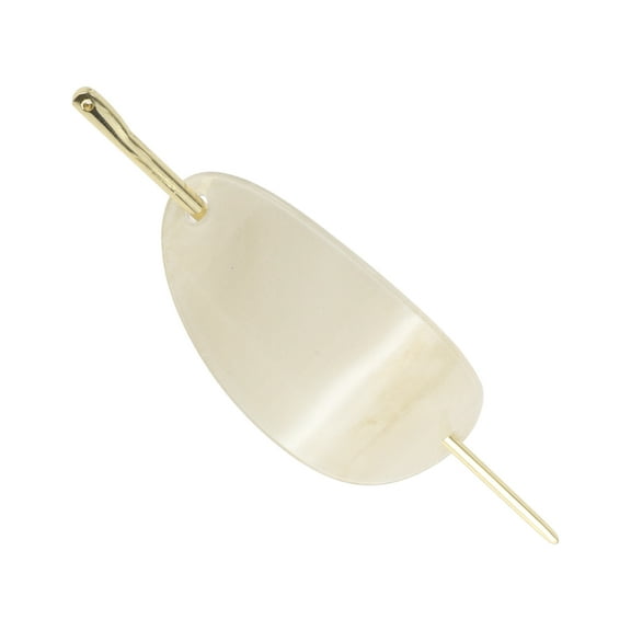 Unique Bargains 1 Pc Elegant Oval Hair Pins Hairdo Clip for Women 4.92"x1.34"x0.79" White