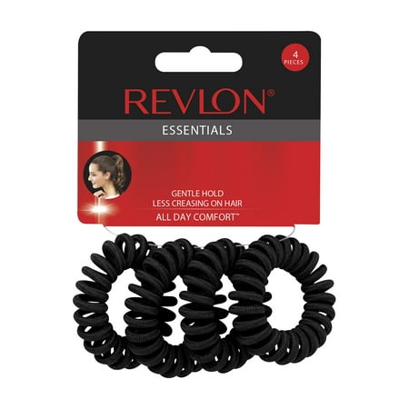 Revlon Essentials Black Fabric Elastic Coils 4 Count Brickseek