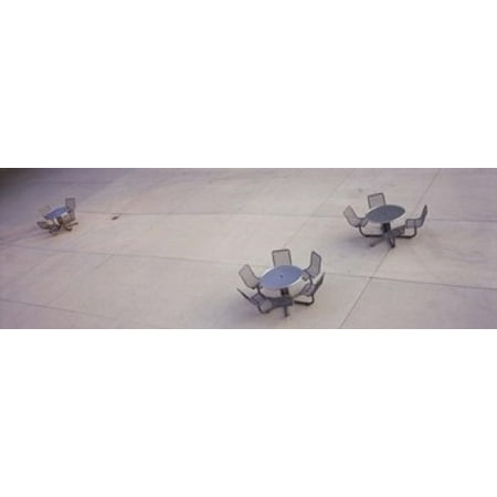 High angle view of tables and chairs in a park San Jose California USA Canvas Art - Panoramic Images (36 x