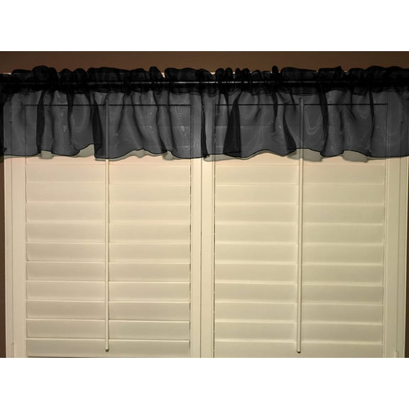 sheer organza window valance 58 wide black