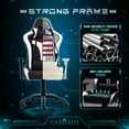 thumbnail image 4 of CAPHAUS Commercial Grade Gaming Chair, Upgraded Cylinder & 3D Armrest, Ergonomic Video Game Chair, Adjustable Height Office Chair, Racing Swivel Recliner, Headrest & Lumbar Support, Red, 4 of 9