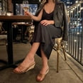 thumbnail image 4 of Cushionaire Brit Dress Wedge Sandals for Women, Clear Slip-On Espadrille Heels with Soft Memory Foam Comfort, 4 of 11