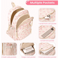 thumbnail image 2 of Bow Backpack Bow Backpack Cute Kawaii Backpack Set Aesthetic Daypack Bow Rucksack for Women, Pink Bow Shoulder Bag 3PCS Set, Cute Large Capacity Versatile Rucksack, 2 of 3