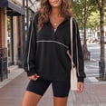thumbnail image 5 of Dwellite Sweatshirts for Womens Quarter Zip Oversized Sweatshirts 2026 Trendy Long Sleeve Pullover Tops Y2k Fall Shirts Black XL, 5 of 7