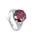 thumbnail image 4 of CHOOSE YOUR COLOR Simulated Garnet Solitaire Ring 925 Sterling Silver Band Red CZ Female Size 6, 4 of 4