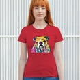 thumbnail image 3 of Tee Hunt Dean Russo Serious Bulldog T-Shirt Dog Best Friend Pet Paw Women's T-Shirt Tee, Red, Medium, 3 of 5