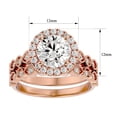 thumbnail image 5 of SuperJeweler 2 1/2 Carat Halo Moissanite Bridal Set In 14 Karat Rose Gold For Women, 5 of 6