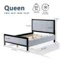 thumbnail image 3 of Miekor Furniture Queen Upholstered Bed with Fluffy Soft Headboard,Grey&Black Frame 75246, 3 of 8