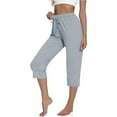 thumbnail image 4 of XuJwPNcy Women's Sweatpants Capri Pants Cropped Jogger Running Pants Lounge Loose Fit Drawstring Waist with Pockets, 4 of 7