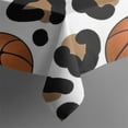 thumbnail image 5 of White Leopard Basketballs Pattern Square Tablecloth,Waterproof Square Table Cover,Wipeable Spillproof Washable Table Cover for Home Kitchen Party Decor 52"x52"(132x132cm), 5 of 6