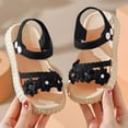 thumbnail image 4 of Mgmyaa Girls Buckle Strap Sandals for Summer, Decorative Flower Accent Princess Shoes with Non-Slip Sole, Toddler to Big Kids Dress Sandals Age 3.5-10 Years, 4 of 5