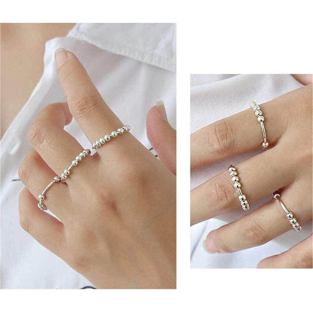 Anxiety Bead Ring Women Men Fidget Simple Style Color Anxiety Bead