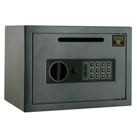 Paragon Safes Electronic Safe Deposit Box with Keypad and 2 Keys (Black)