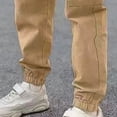 thumbnail image 5 of Kogui Boys Pants Summer Boys Flat Front Dress Pants School Uniform Pants Twill Elastic Waist with Zip Button 5T 6T (Beige,5-6 Years), 5 of 6