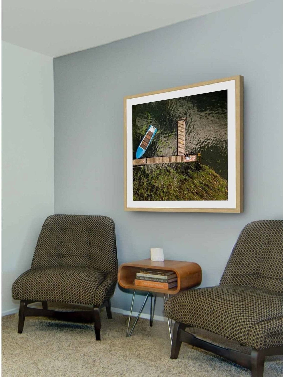 Marmont Hill "Blue Boat" Framed Art Print, 12.0" x 1.5"