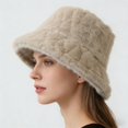 thumbnail image 6 of Bucket Hats for Men Fall Fashion Must Have Faux Fur Fuzzy Fleece Cozy Cold Weather Warm Women's Hats & Caps Beige, 6 of 7