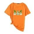 thumbnail image 1 of Pxiakgy Solde de Liquidation! T-Shirt de la Saint-Patrick pour Femmes Gnomes Mignons T-Shirt Imprimé Trèfle Manches Courtes T-Shirts Graphiques Hauts Femmes Manches Courtes Col Rond Mode Décontractée Orange 5TG, 1 of 4