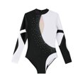 thumbnail image 2 of renvena Kids Girls One-Piece Sparkly Long Sleeve Athletic Gymnastics Leotards Ballet Dance Leotards Activewear, 2 of 7