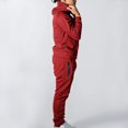 thumbnail image 4 of Hombres Casual Espesar Sudadera con capucha Deportes sólidos Al aire libre Cremallera Montañismo Sudadera Traje Pompotops oipoqjl29369, 4 of 5