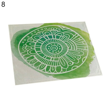 

Baiwo 42x32cm Mandala Flower Print Heat Insulation Placemat Bow Dish Tableware Mat Pad