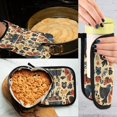 thumbnail image 5 of Yayeee Oven Mitts and Pot Holder Set of 2 Heat Resistant Kitchen Gloves Baking Hot Pad, Red Geometric, 5 of 5