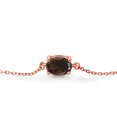 thumbnail image 2 of Gem Stone King 18K Rose Gold Plated Silver Brown Smoky Quartz Solitaire Bracelet for Women (1.20 Cttw, Oval 8X6MM, Gemstone Birthstone, Fully Adjustable up to 9 inch), 2 of 3