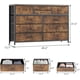 thumbnail image 2 of Rustic brown mesa de TV cómoda: 10 fabric cajones, wood top, ample almacenamiento, anti - tip, adjustable feet para up to 55 - pulgada tvs, 47.2 pulgadas de anchura, 2 of 6