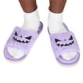 thumbnail image 4 of Feltree Halloween Lantern Pumpkin Slippers Soft Plush Cozy Open Toe Women Indoor or Outdoor Fuzzy Slippers Gifts For Girls Ladies Women Girlfriend, 4 of 5