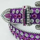 thumbnail image 3 of Eye-catching Purple Adult Waist Belt Luxurious Sweet Waist Belt Fashion Belts Full Diamond Rhinestone Belt for Nightclub Purple, 3 of 4