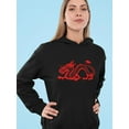 thumbnail image 2 of Dragon Silhouette Hoodie Women -Image by Shutterstock, Female 3X-Large, 2 of 4