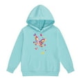 thumbnail image 2 of Tfken Toddler Kids Girls Hoodies Long Sleeve Butterfly Print Tops Comfortable Casual Sweatshirt Size 10-11 Years Sky Blue, 2 of 4