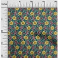 thumbnail image 1 of oneOone Georgette Viscose Fabric Leaves & Floral Block Printed Fabric 1 Yard 42 Inch Wide, 1 of 5