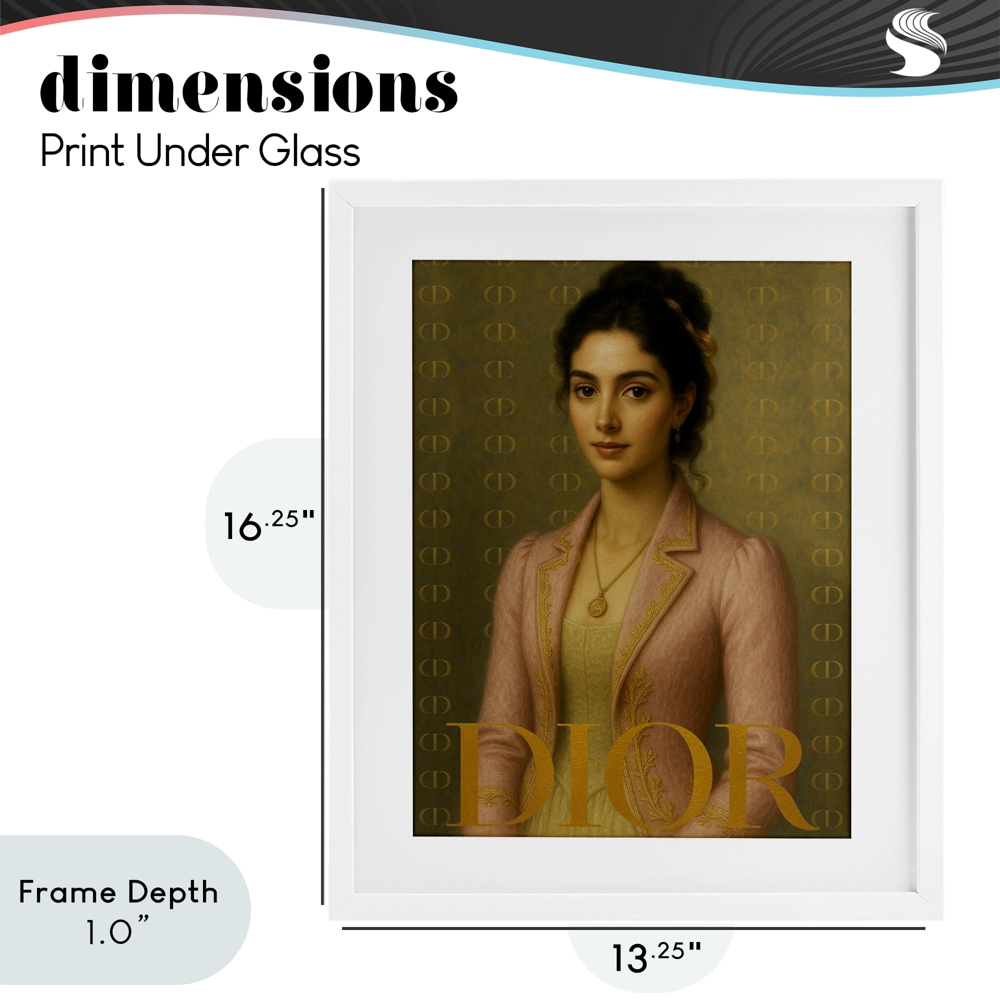 Stupell Industries Iconic Gentlewoman Fashion White Framed Print Under Glass, design by Grotto Studios
