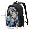 thumbnail image 2 of Lafuoo Abstract Blue Squares Pattern USB Backpack, Multi-Pocket Laptop Backpack, Unisex Travel Backpack for Office, Work-One Size, 2 of 7