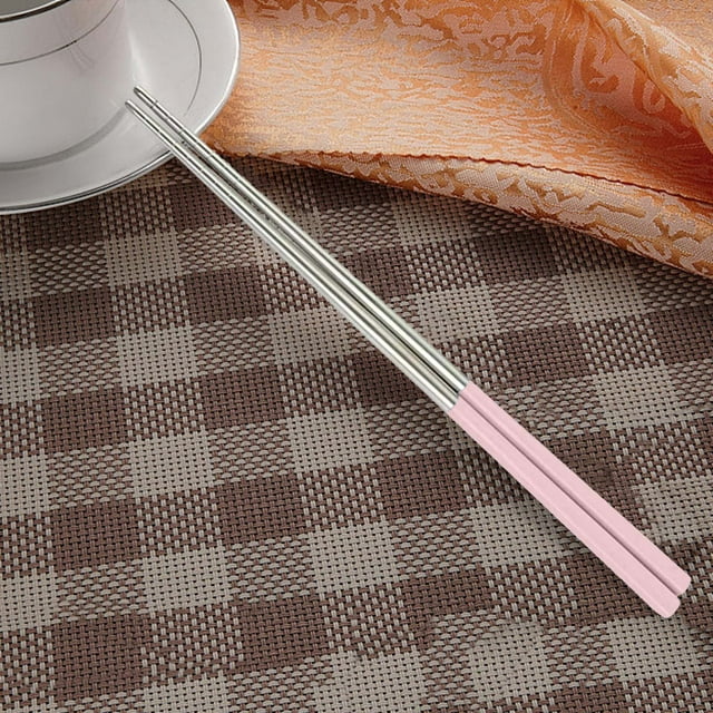 Catégorie de Produits Vaisselle 2 - Baguettes Réutilisables en Acier Inoxydable avec Design Non Carré Lavables au Lave-Vaisselle - Prêtes pour les Dîners en Cuisine