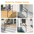 thumbnail image 5 of Dovov Handrail for Outdoor Steps, 5-6 Steps Outdoor Stair Railing Wrought Iron Hand Rails Indoor Outdoor Staircase Handrails for Concrete Steps or Wooden Stairs, 5 of 10