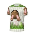 thumbnail image 6 of Wukai Brown Bunny Print Men's Short-Sleeved Mesh T-Shirt,Quick-Dry Short Sleeve Workout T-Shirt-4X-Large, 6 of 8