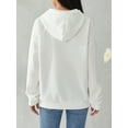 thumbnail image 6 of Qiylii Women's Solid Color Hoodies,Long Sleeve Plush Lined Loose Zip Up, 6 of 6