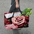 thumbnail image 7 of Rose Large Capacity Reusable Oxford Cloth Picnic Basket Shopping Bag Cube Organizer, 7 of 7