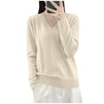 thumbnail image 2 of FDGIU Women's V Neck Cable Knit Sweater, Rib Hem Long Sleeve Loose Fit Pullover Tops Casual Knit Blouses, 2 of 7
