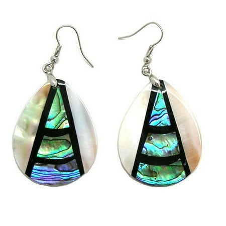 Pearlz Ocean Fashion Abalone and Shell Pearl Dangle Fashion Earrings