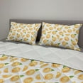 thumbnail image 2 of Green and Orange Comforter & Sham Bedding Set, Slices of Oranges with Leaves Summer Watercolor Fruit Pattern, 3 pcs Duvet Set Microfiber Filling Quilt, 5 Sizes, Pale Orange Fern Green, by Ambesonne, 2 of 4