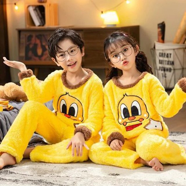 Pijamas de felpa de dibujos animados para niños y niñas, traje de pijama de Halloween, novedad