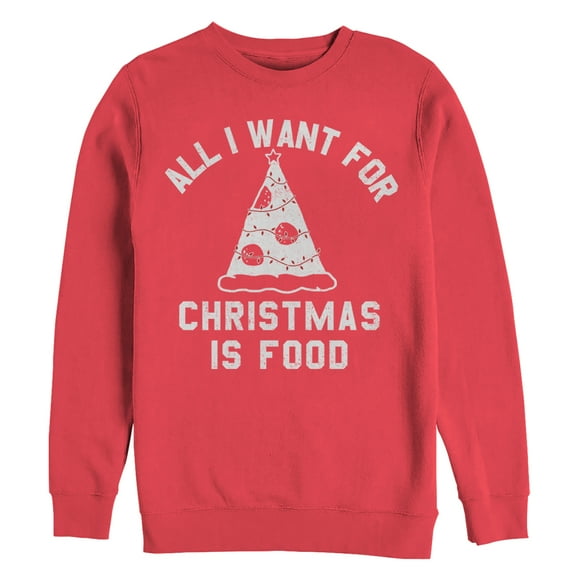 Women's CHIN UP All I Want for Christmas is Food Sweatshirt Red 2X Large