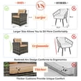 thumbnail image 3 of 6 Piece Rattan Sectional Sofa Set,Outdoor Conversation Set,Patio Furniture Set with All Weather Cushions and Glass Table, Garden Conversation Sofa Chair Set for Patio Deck Garden Pool,Brown, 3 of 15