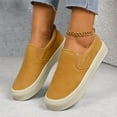 thumbnail image 6 of SYMOID Womens Yellow Chunky Sole Flock Slip-on Casual Shoes - Comfortable Breathable, Non-Slip Textured Sole & Elastic Collar, Us 5.5-9,Size 38, 6 of 9