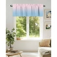 thumbnail image 6 of Minimalist Pink Valances for Windows and Blue Gradient Valance Rod Pocket Light Filtering Short Window Treatments Curtains for Kitchen Bathroom Living Room Bedroom, 1 Panel, 60 x 18 Inch, 6 of 7