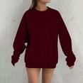 thumbnail image 4 of NMMUED Sweatshirt for Women, Womens Crewneck Sweatshirt, Workout Tops for Women, Fall Sweatshirts for Women, Cute Sweatshirts, Wine M, 4 of 4
